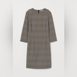 H&M Classic Plaid Fitted Dress NWT - Brown - Size 4